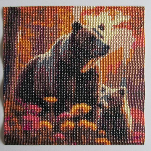 Brown Bear with One Cub Finished Diamond Art Item #4312025 - Picture 1 of 1